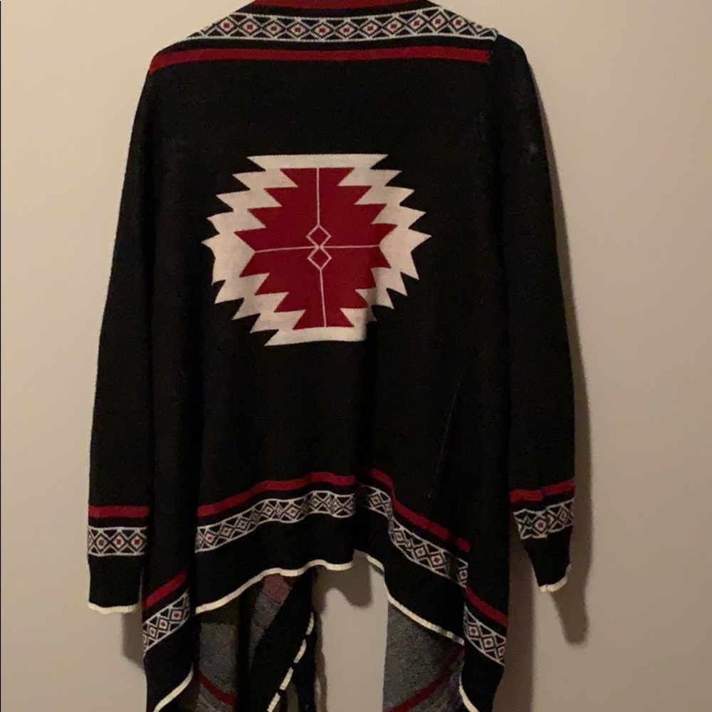 Black Aztec Style Cardigan - Picture 4 of 4